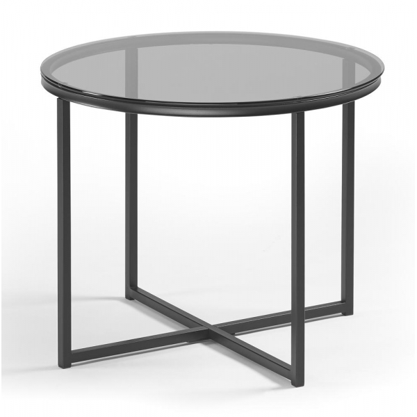 4255704315844 - Beistelltisch 45cm (H) 45x55x55cm (HxBxT) (BxT) quadratisch rund schwarz   schwarz 4255704315844 Deskin