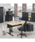 Sitz-Steh-Schreibtisch FLEX MODUL, elektrisch höhenverstellbar, 60,5-125,5cm (H), 160x80cm (BxT), rechteckig, ahorn / schwarz