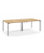 Konferenztisch 349189, manuell höhenverstellbar 65-85cm (H), 320x160cm (BxT), 12 Personen, rechteckig, buche / silber