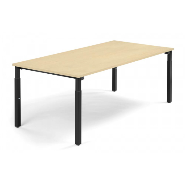 4255704316117 - Konferenztisch System MODUL höhenverstellbar 65-85cm (H) 200x100cm (BxT) 8 Personen rechteckig ahorn   schwarz 425570431611