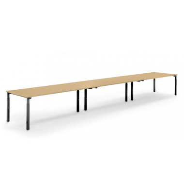 Konferenztisch 348150, höhenverstellbar 65-85cm (H), 600x100cm (BxT), 20 Personen, rechteckig, buche / schwarz Konferenztisch 348150, höhenverstellbar 65-85cm (H), 600x100cm (BxT), 20 Personen, rechteckig, buche / schwarz