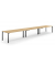 Konferenztisch 348150, höhenverstellbar 65-85cm (H), 600x100cm (BxT), 20 Personen, rechteckig, buche / schwarz