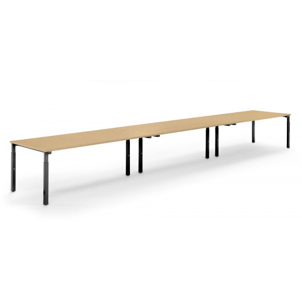 4255704316131 - Konferenztisch 348150 höhenverstellbar 65cm (H) 600x100cm (BxT) 20 Personen rechteckig buche   schwarz 4255704316131 Deskin