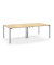 Konferenztisch 349190, manuell höhenverstellbar 65-85cm (H), 320x160cm (BxT), 12 Personen, rechteckig, ahorn / silber