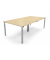 Konferenztisch 349190, manuell höhenverstellbar 65-85cm (H), 320x160cm (BxT), 12 Personen, rechteckig, ahorn / silber