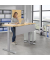 Sitz-Steh-Schreibtisch FLEX MODUL, elektrisch h&ouml;henverstellbar, 60,5-125,5cm (H), 200x80cm (BxT), rechteckig, buche / silber