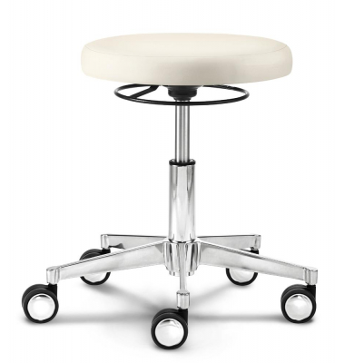 Hocker 346741, weiß, mit Rollen, höhenverstellbar, bis 120kg