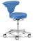 Bürodrehstuhl MED COMFORT, blau / silber, bis 110kg, ohne Kopfstütze