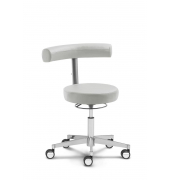 Bürodrehstuhl MED ROUND, lichtgrau / silber, bis 110kg, ohne Kopfstütze