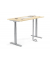 Sitz-Steh-Schreibtisch FLEX MODUL, elektrisch h&ouml;henverstellbar, 60,5-125,5cm (H), 200x80cm (BxT), rechteckig, ahorn / silber