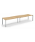 Konferenztisch 348141, höhenverstellbar 65-85cm (H), 400x100cm (BxT), 14 Personen, rechteckig, buche / silber