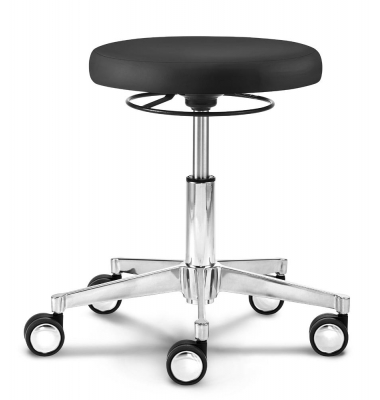 Hocker 346742, schwarz, mit Rollen, höhenverstellbar, bis 120kg