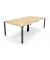 Konferenztisch System MODUL, manuell h&ouml;henverstellbar 65-85cm (H), 240x120cm (BxT), 12 Personen, rechteckig, ahorn / schwarz
