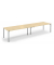 Konferenztisch 348142, höhenverstellbar 65-85cm (H), 400x100cm (BxT), 14 Personen, rechteckig, ahorn / silber