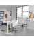 Sitz-Steh-Schreibtisch FLEX MODUL, elektrisch h&ouml;henverstellbar, 60,5-125,5cm (H), 200x80cm (BxT), rechteckig, lichtgrau / wei&szlig;