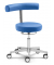 Bürodrehstuhl MED ROUND, blau / silber, bis 110kg, ohne Kopfstütze
