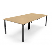 Konferenztisch 349192, manuell höhenverstellbar 65-85cm (H), 320x160cm (BxT), 12 Personen, rechteckig, buche / schwarz