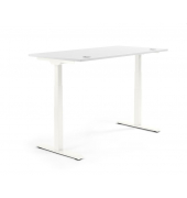 Sitz-Steh-Schreibtisch FLEX MODUL, elektrisch höhenverstellbar, 60,5-125,5cm (H), 120x80cm (BxT), rechteckig, weiß / weiß