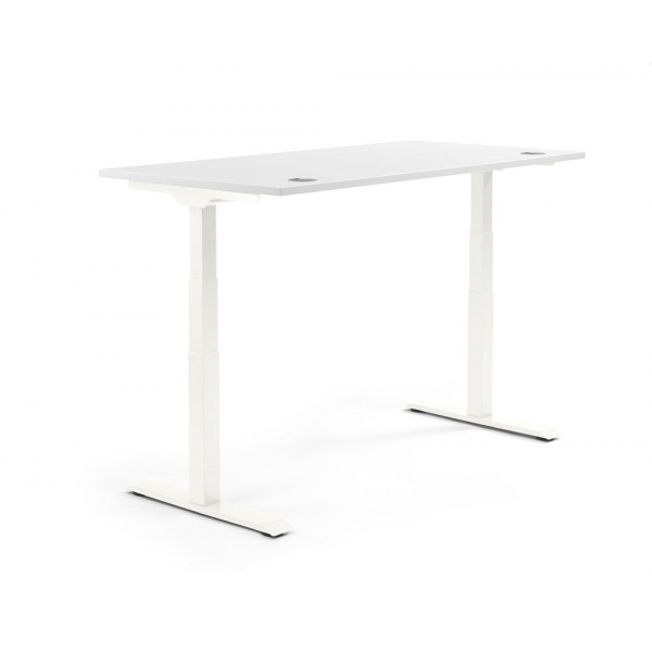 4255704317473 - Sitz-Steh-Schreibtisch 347851 elektrisch höhenverstellbar 605-1255cm (H) 1200mmx800mm (BxT) rechteckig weiß   Weiß 4255704