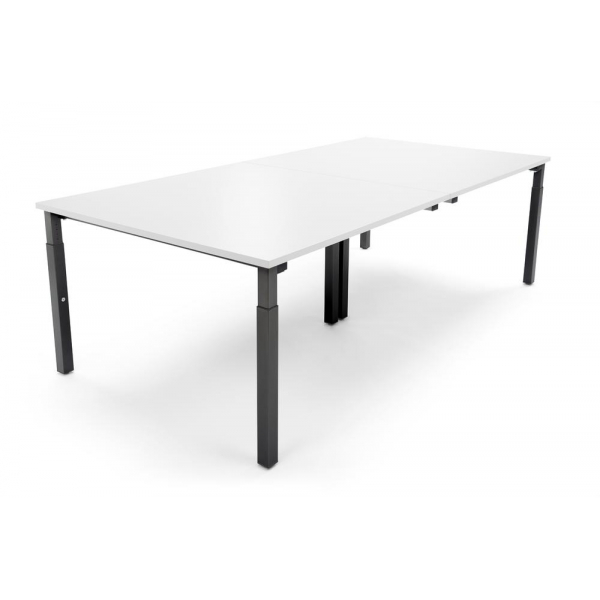 4255704317534 - Konferenztisch 349182 manuell höhenverstellbar 65cm (H) 240x120cm (BxT) 12 Personen rechteckig weiß   schwarz 4255704317534