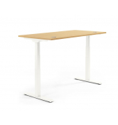 Sitz-Steh-Schreibtisch FLEX MODUL, elektrisch höhenverstellbar, 60,5-125,5cm (H), 200x80cm (BxT), rechteckig, buche / weiß