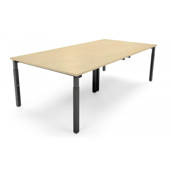 4255704317701 - Konferenztisch 349193 manuell höhenverstellbar 65cm (H) 320x160cm (BxT) 12 Personen rechteckig ahorn   schwarz 425570431770
