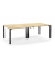 Konferenztisch 349193, manuell höhenverstellbar 65-85cm (H), 320x160cm (BxT), 12 Personen, rechteckig, ahorn / schwarz