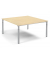 Konferenztisch 348154, höhenverstellbar 65-85cm (H), 120x120cm (BxT), 8 Personen, quadratisch, ahorn / silber