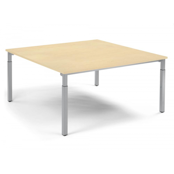 4255704317787 - Konferenztisch System MODUL höhenverstellbar 65-85cm (H) 120x120cm (BxT) 8 Personen quadratisch ahorn   silber 425570431778
