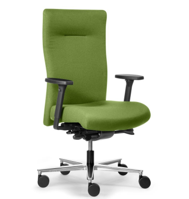 B&uuml;rostuhl DV BIG PLUS BS200, gr&uuml;n / silber, mit Armlehnen, bis 200kg, ohne Kopfst&uuml;tze