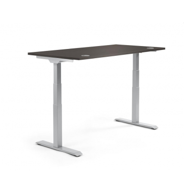 Sitz-Steh-Schreibtisch FLEX MODUL, elektrisch höhenverstellbar, 60,5-125,5cm (H), 120x80cm (BxT), rechteckig, eiche dunkel / sil Sitz-Steh-Schreibtisch FLEX MODUL, elektrisch höhenverstellbar, 60,5-125,5cm (H), 120x80cm (BxT), rechteckig, eiche dunkel / sil
