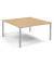 Konferenztisch 349183, manuell höhenverstellbar 65-85cm (H), 160x160cm (BxT), 8 Personen, quadratisch, buche / silber