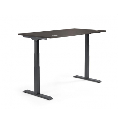 Sitz-Steh-Schreibtisch FLEX MODUL, elektrisch h&ouml;henverstellbar, 60,5-125,5cm (H), 160x80cm (BxT), rechteckig, eiche dunkel / sch