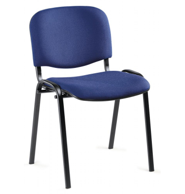 Besucherstuhl ISO, blau / schwarz, ohne Armlehnen, 4-Fuß-Gestell