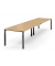 Konferenztisch 348144, höhenverstellbar 65-85cm (H), 400x100cm (BxT), 14 Personen, rechteckig, buche / schwarz