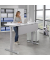 Sitz-Steh-Schreibtisch FLEX MODUL, elektrisch höhenverstellbar, 60,5-125,5cm (H), 160x80cm (BxT), rechteckig, lichtgrau / silber