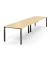 Konferenztisch 348145, höhenverstellbar 65-85cm (H), 400x100cm (BxT), 14 Personen, rechteckig, ahorn / schwarz