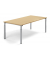Konferenztisch 349221, manuell höhenverstellbar 65-85cm (H), 200x100cm (BxT), 8 Personen, rechteckig, buche / silber