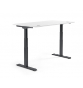 Sitz-Steh-Schreibtisch FLEX MODUL, elektrisch h&ouml;henverstellbar, 60,5-125,5cm (H), 200x80cm (BxT), rechteckig, wei&szlig; / schwarz