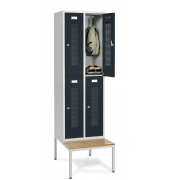 Doppelstöckiger Spind SYSTEM SP1 mit Sitzbank
