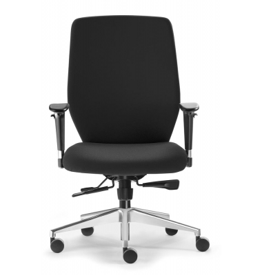 Bürostuhl DV 100 PRO, schwarz / silber, mit Armlehnen, bis 110kg, ohne Kopfstütze
