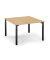 Konferenztisch System MODUL, h&ouml;henverstellbar 65-85cm (H), 120x120cm (BxT), 8 Personen, quadratisch, buche / schwarz