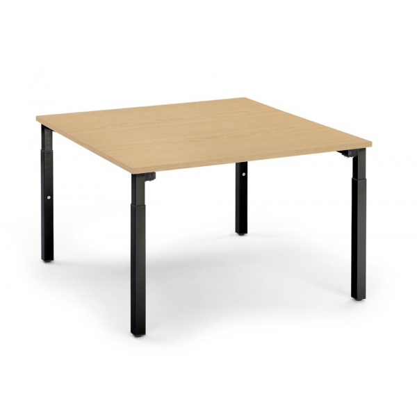 4255704318623 - Konferenztisch 348156 höhenverstellbar 65cm (H) 120x120cm (BxT) 8 Personen quadratisch buche   schwarz 4255704318623 Deskin
