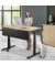 Sitz-Steh-Schreibtisch FLEX MODUL, elektrisch höhenverstellbar, 60,5-125,5cm (H), 120x80cm (BxT), rechteckig, eiche hell / schwa