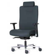 B&uuml;rostuhl DV BIG PLUS BS200, anthrazit / silber, mit Armlehnen, bis 200kg, mit Kopfst&uuml;tze