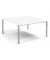 Konferenztisch 349185, manuell höhenverstellbar 65-85cm (H), 160x160cm (BxT), 8 Personen, quadratisch, weiß / silber