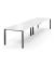 Konferenztisch 348146, höhenverstellbar 65-85cm (H), 400x100cm (BxT), 14 Personen, rechteckig, weiß / schwarz