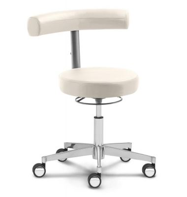 Bürodrehstuhl MED ROUND, weiß / silber, bis 110kg, ohne Kopfstütze