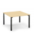 Konferenztisch System MODUL, h&ouml;henverstellbar 65-85cm (H), 120x120cm (BxT), 8 Personen, quadratisch, ahorn / schwarz