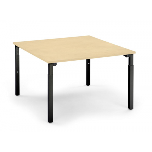 4255704319040 - Konferenztisch 348157 höhenverstellbar 65cm (H) 120x120cm (BxT) 8 Personen quadratisch ahorn   schwarz 4255704319040 Deskin